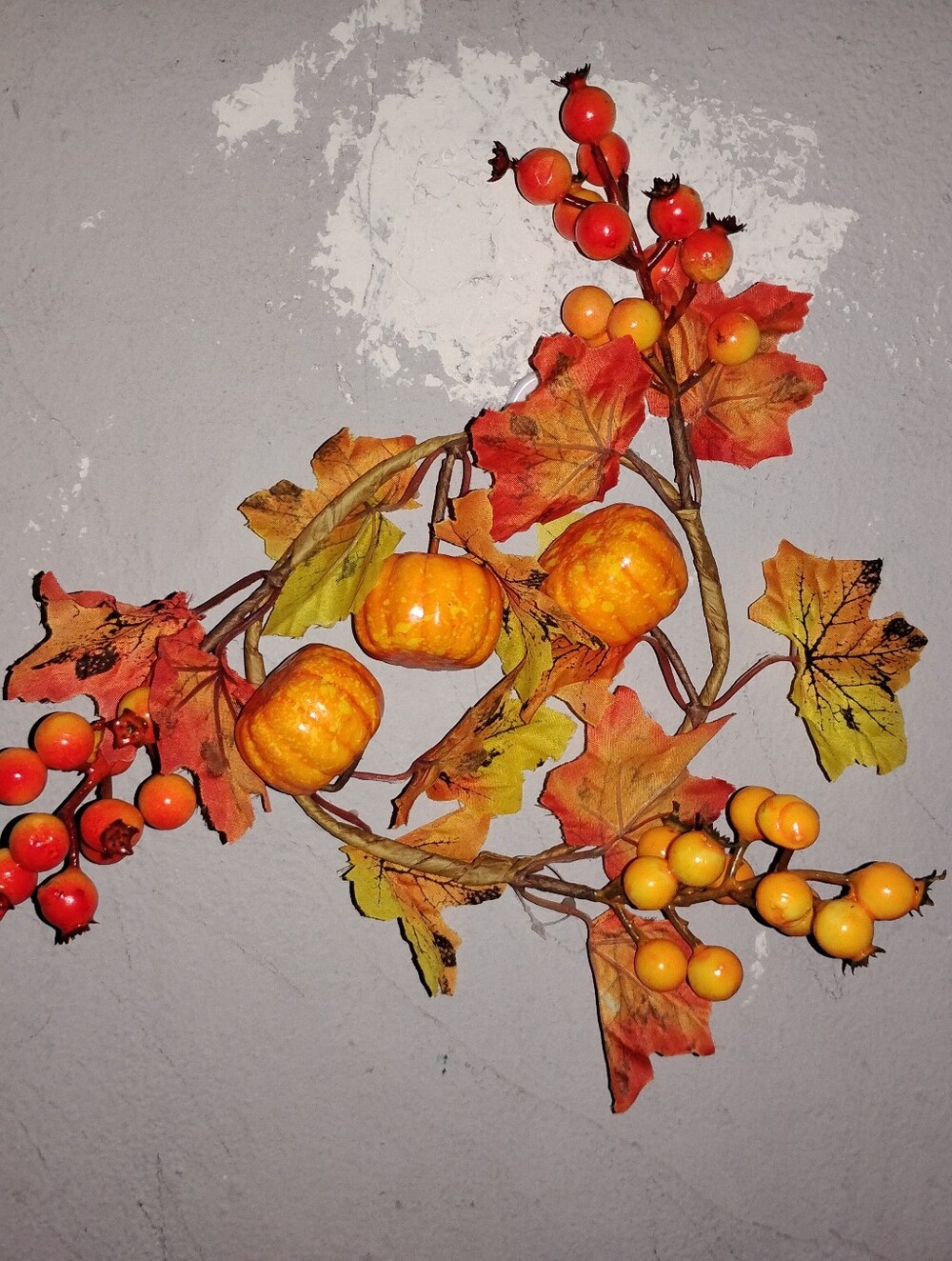 Autumn Pumpkin & Berry Garland - Orange Fall Decor